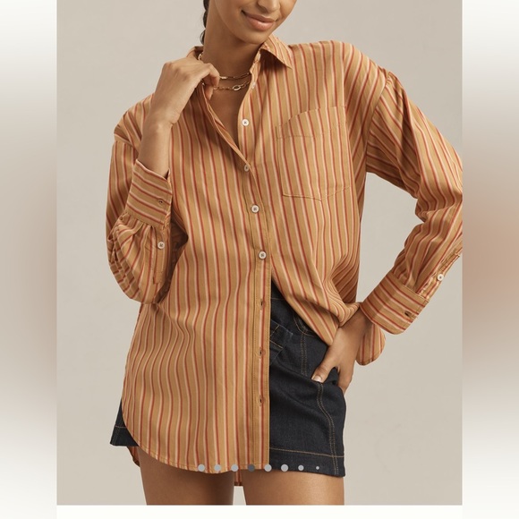 Anthropologie The Bennet Buttondown Shirt by Maeve Size L - Picture 4 of 15